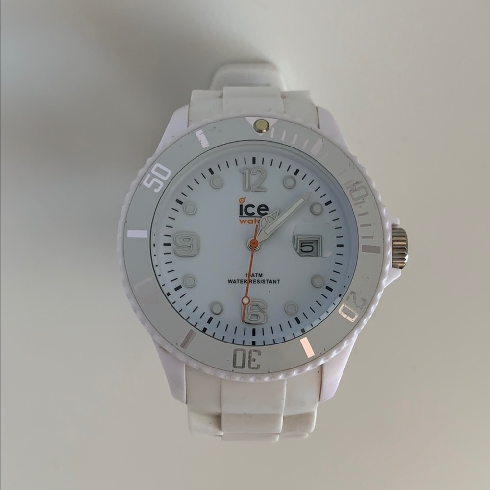 White Ice watch - rubber silicone strap.